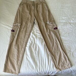 Tan Cargos with white stitching